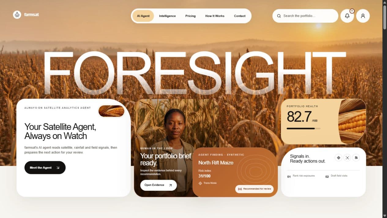 FarmSat landing page