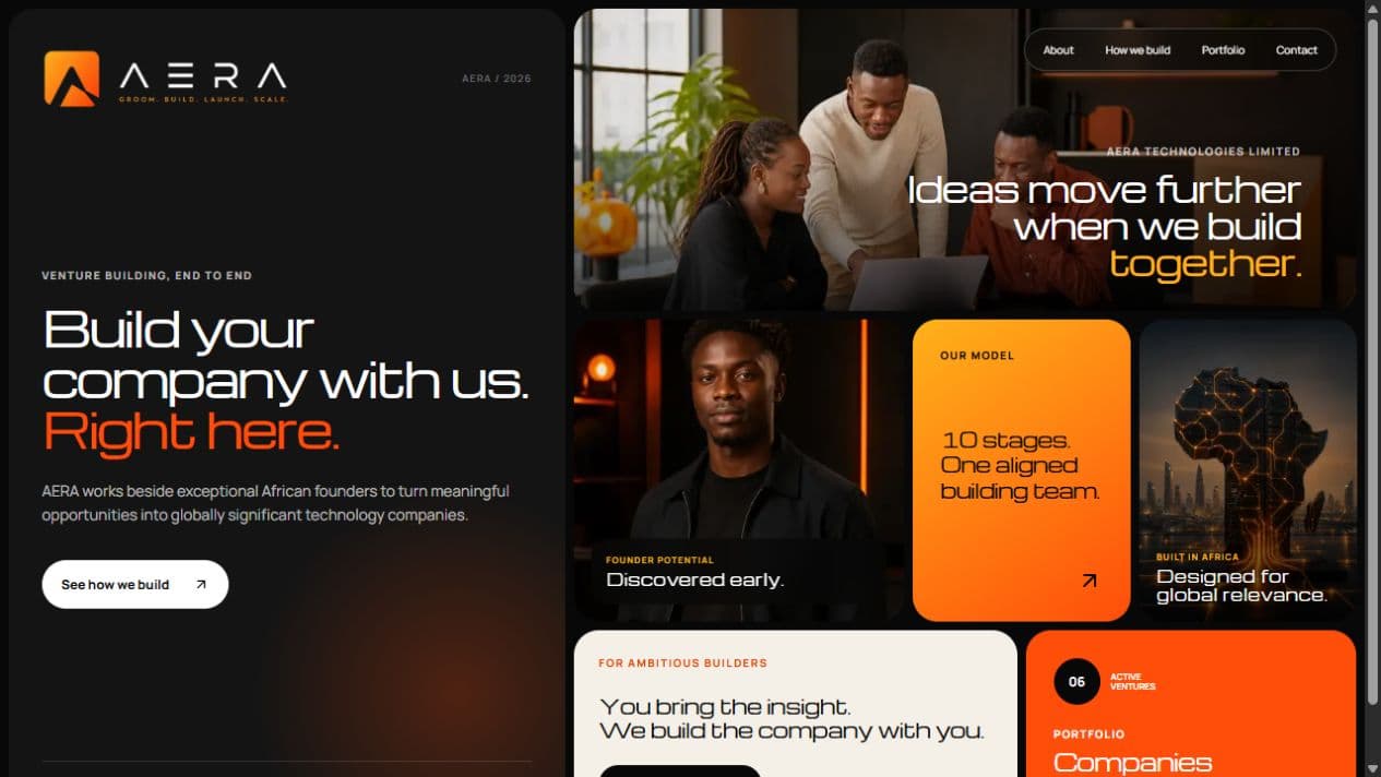 Aera landing page